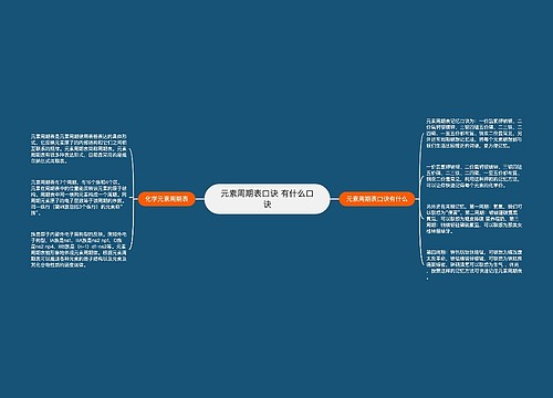 元素周期表口诀 有什么口诀