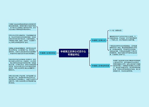 牛顿第三定律公式是什么 有哪些特征