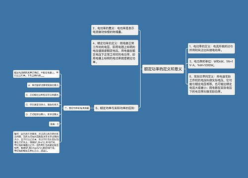 额定功率的定义和意义