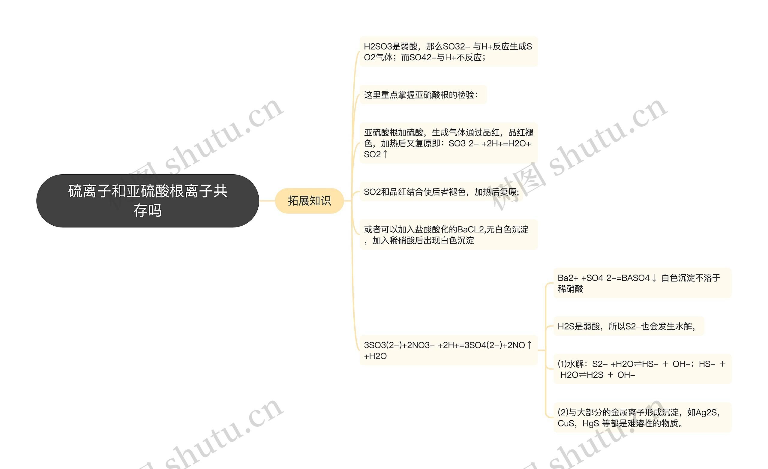 硫离子和亚硫酸根离子共存吗思维导图