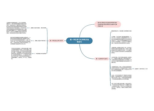 高一学生学习化学的方法和技巧