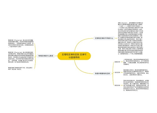 定理和定律的区别 定律可以直接用吗