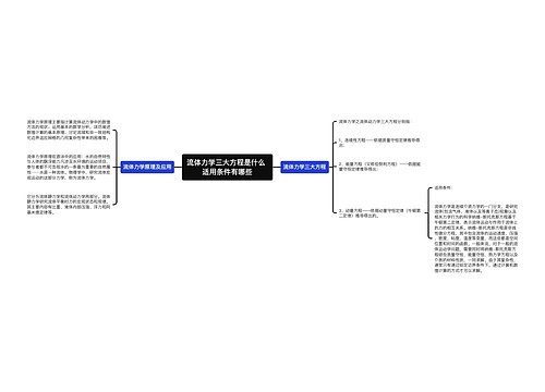 流体力学三大方程是什么 适用条件有哪些