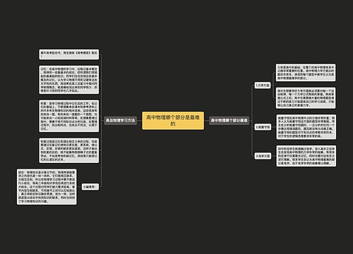 高中物理哪个部分是最难的