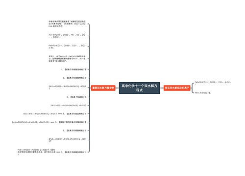 高中化学十一个双水解方程式