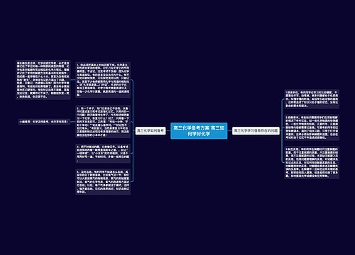 ​高三化学备考方案 高三如何学好化学