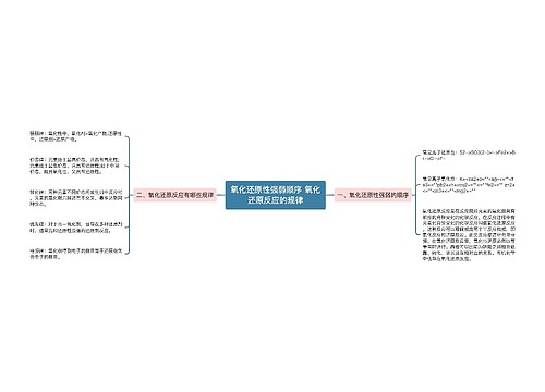 氧化还原性强弱顺序 氧化还原反应的规律