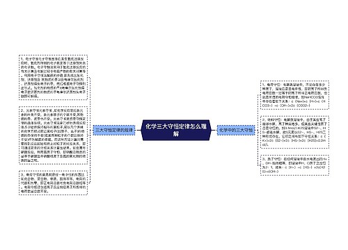 化学三大守恒定律怎么理解