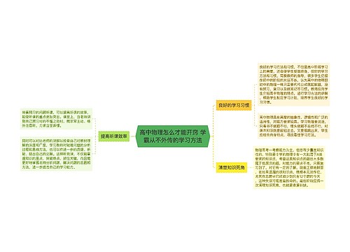 高中物理怎么才能开窍 学霸从不外传的学习方法