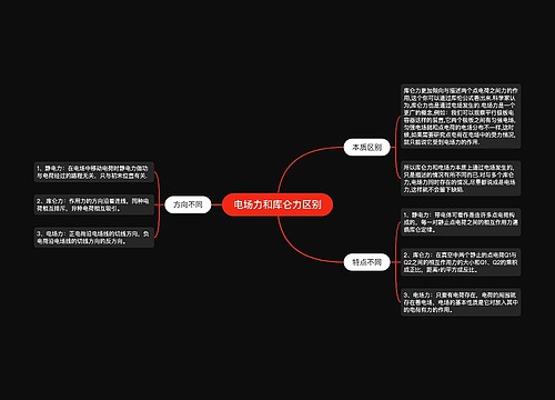 电场力和库仑力区别