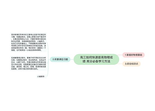 高三如何快速提高物理成绩 高分必备学习方法