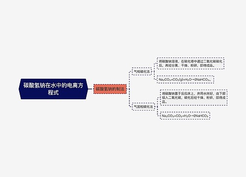 碳酸氢钠在水中的电离方程式