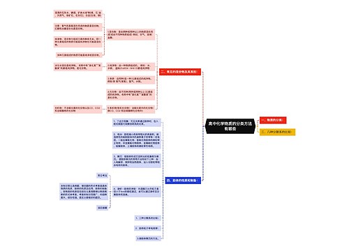 高中化学物质的分类方法有哪些