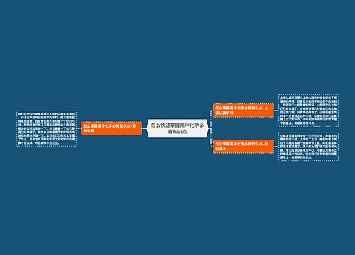 怎么快速掌握高中化学必背知识点