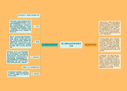 高三理科生如何学好高中化学