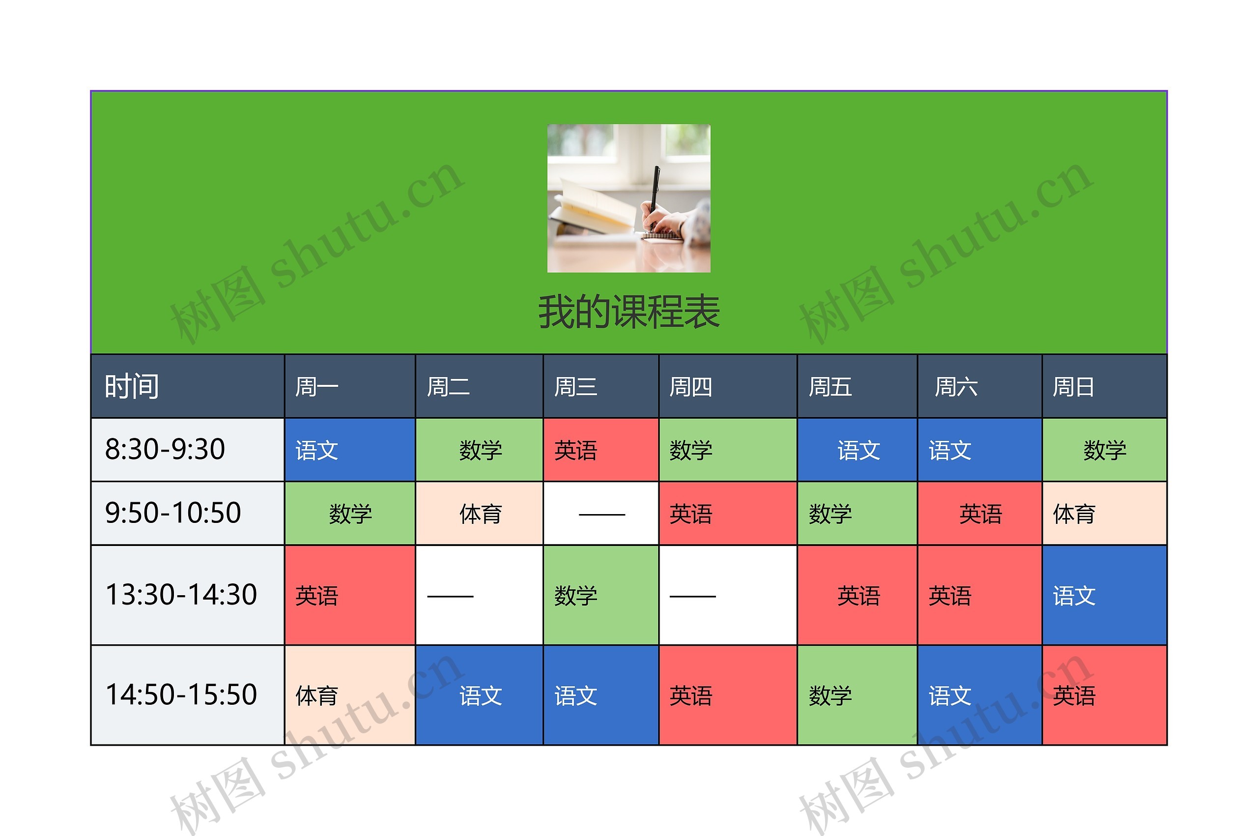 我的课程表思维导图