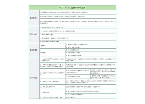 2023年幼儿园春节活动方案