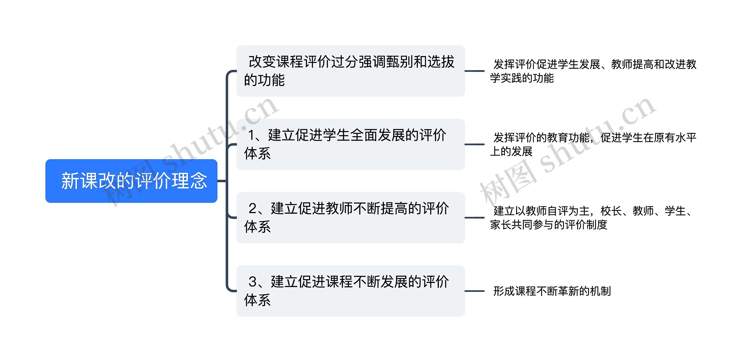  新课改的评价理念思维导图