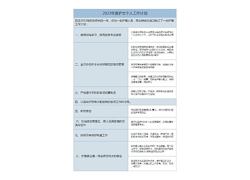 2023年度护士个人工作计划