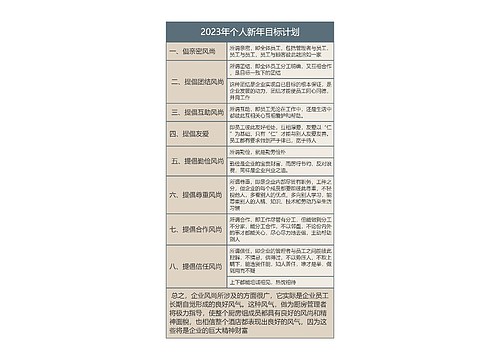 2023年个人新年目标计划