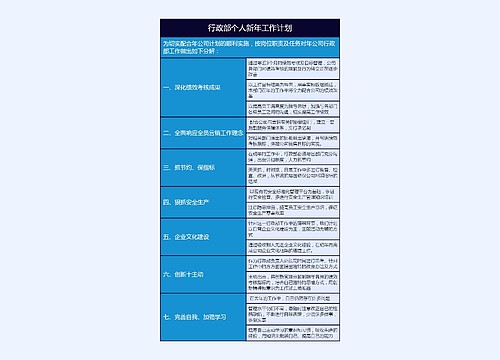 行政部个人新年工作计划