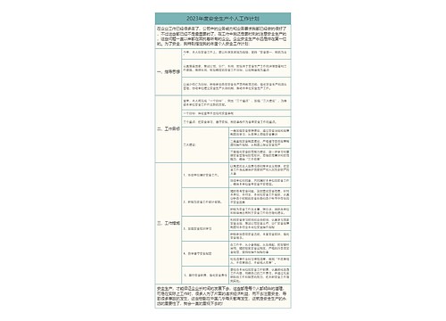 2023年度安全生产个人工作计划