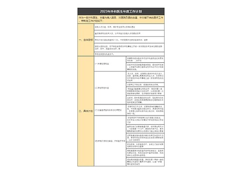 2023年外科医生年度工作计划