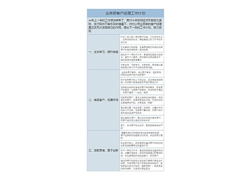 2023年业务部客户经理工作计划