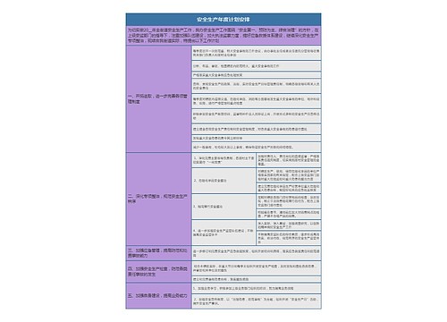 安全生产年度计划安排