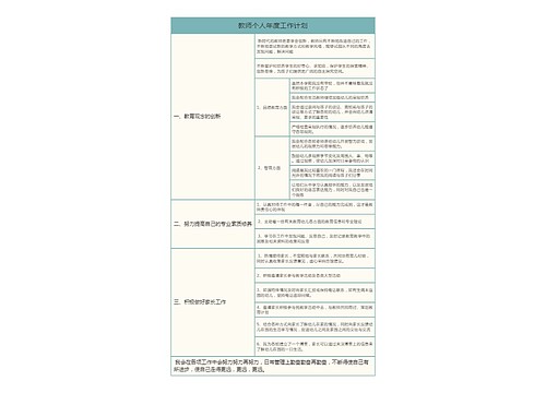 教师个人年度工作计划