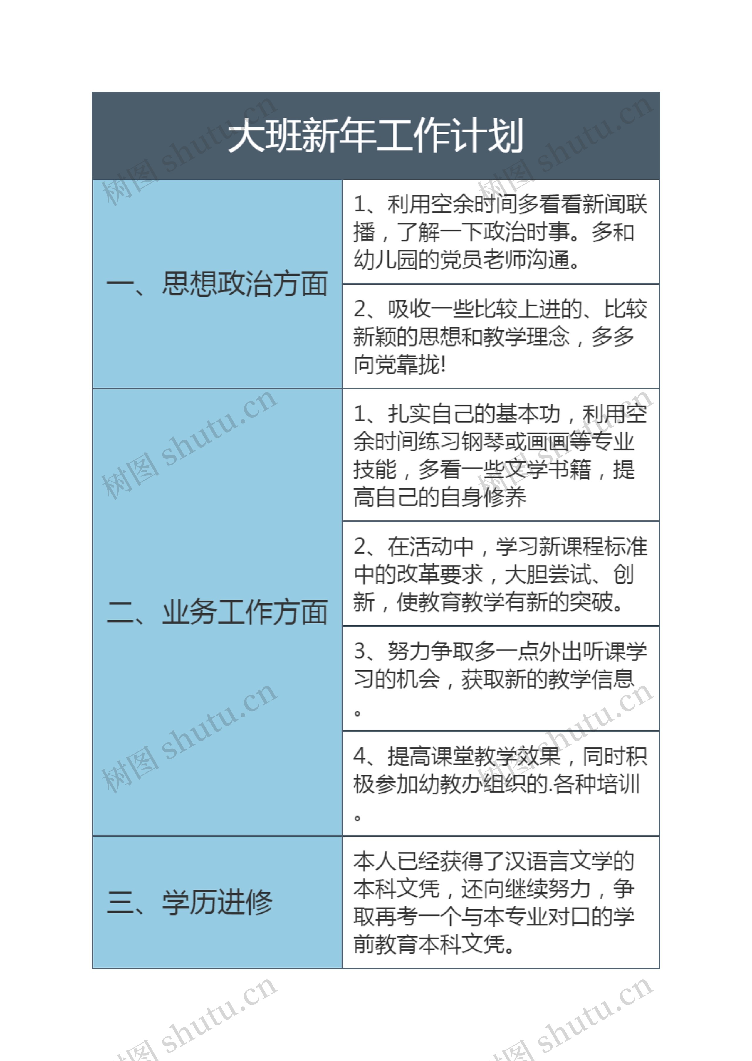 大班新年工作计划