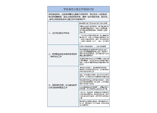 学生会办公室工作规划计划