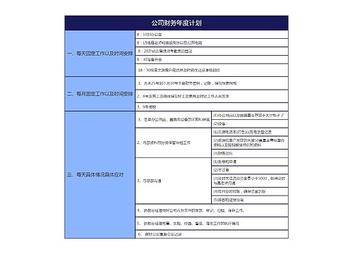 公司财务年度计划