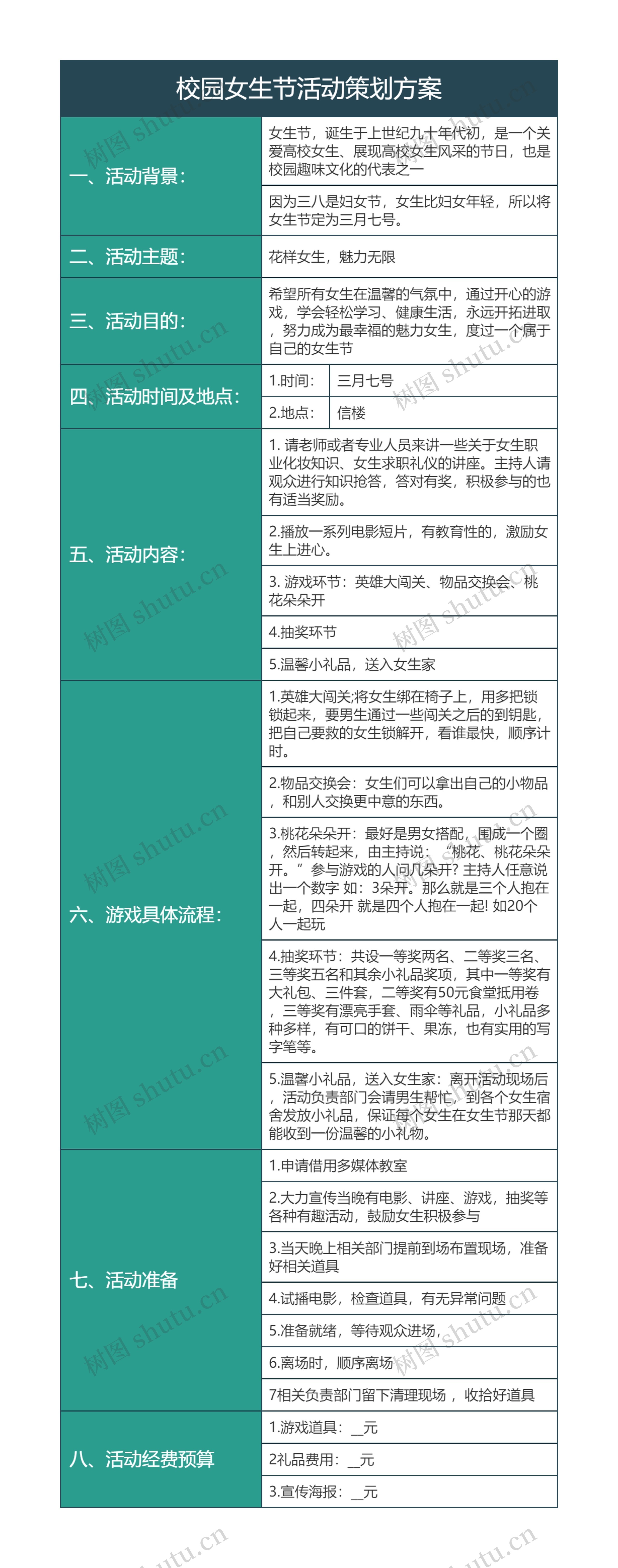 校园女生节活动策划方案