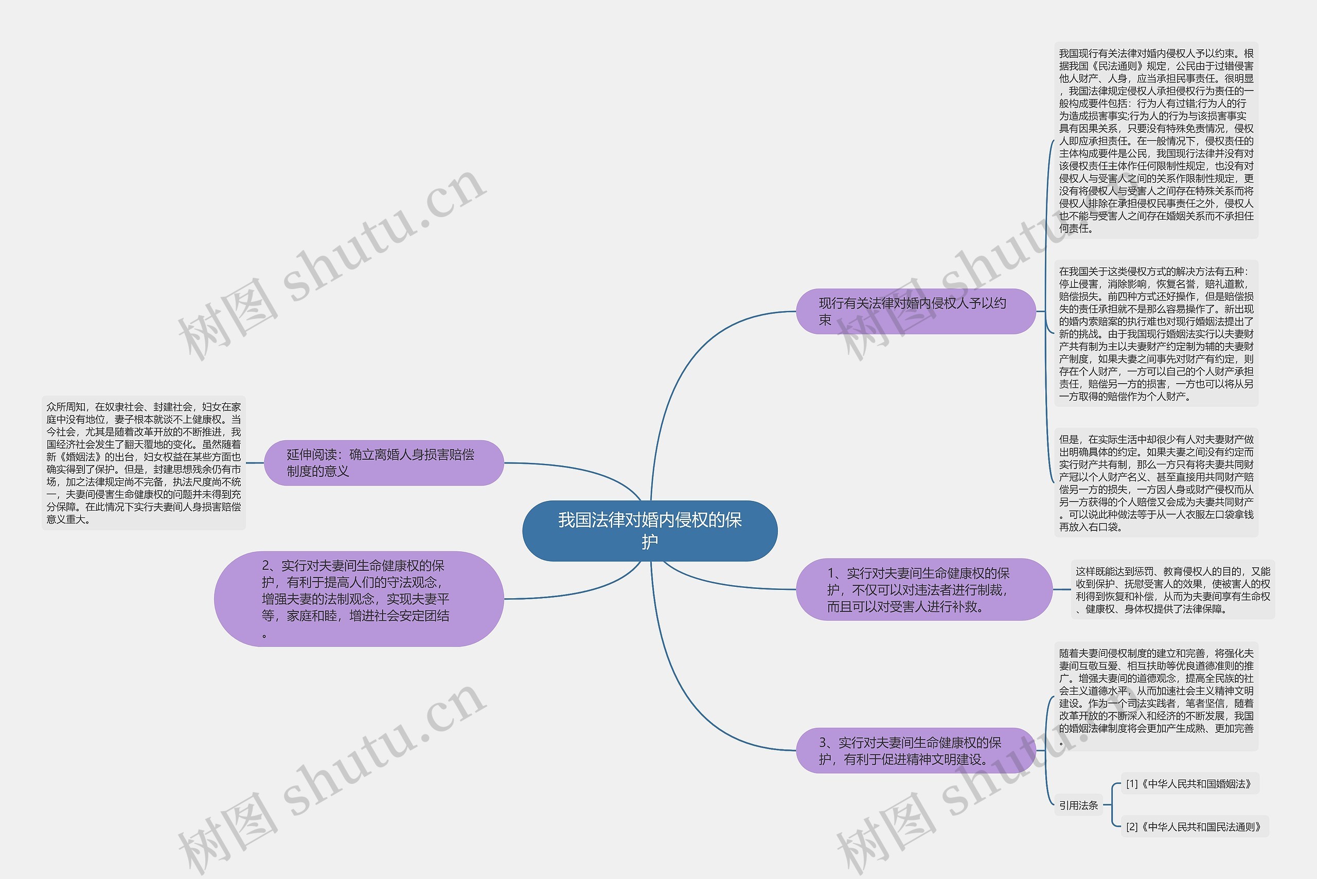 我国法律对婚内侵权的保护思维导图