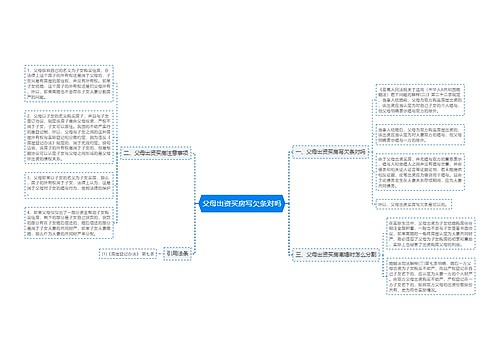 父母出资买房写欠条对吗