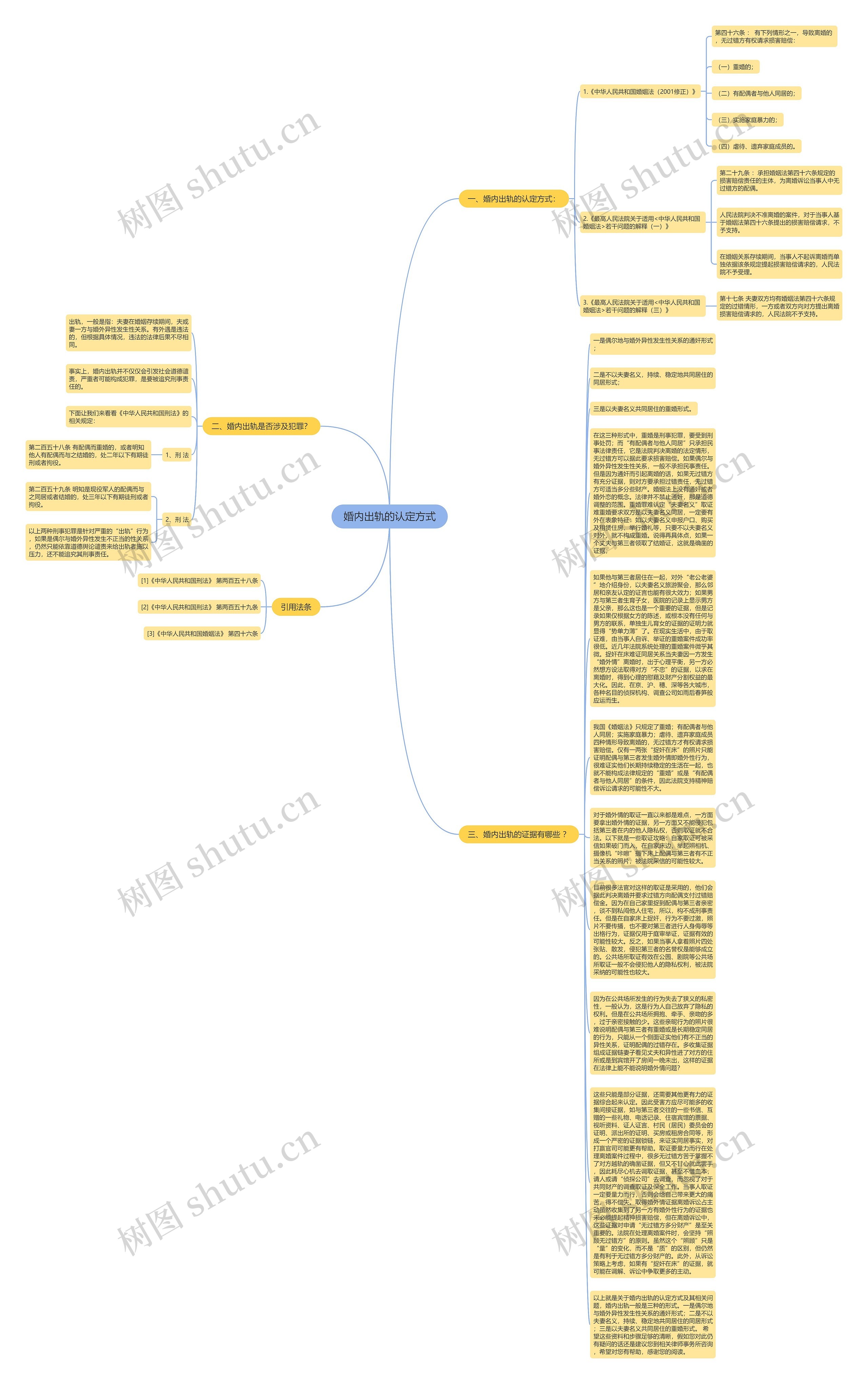 婚内出轨的认定方式思维导图