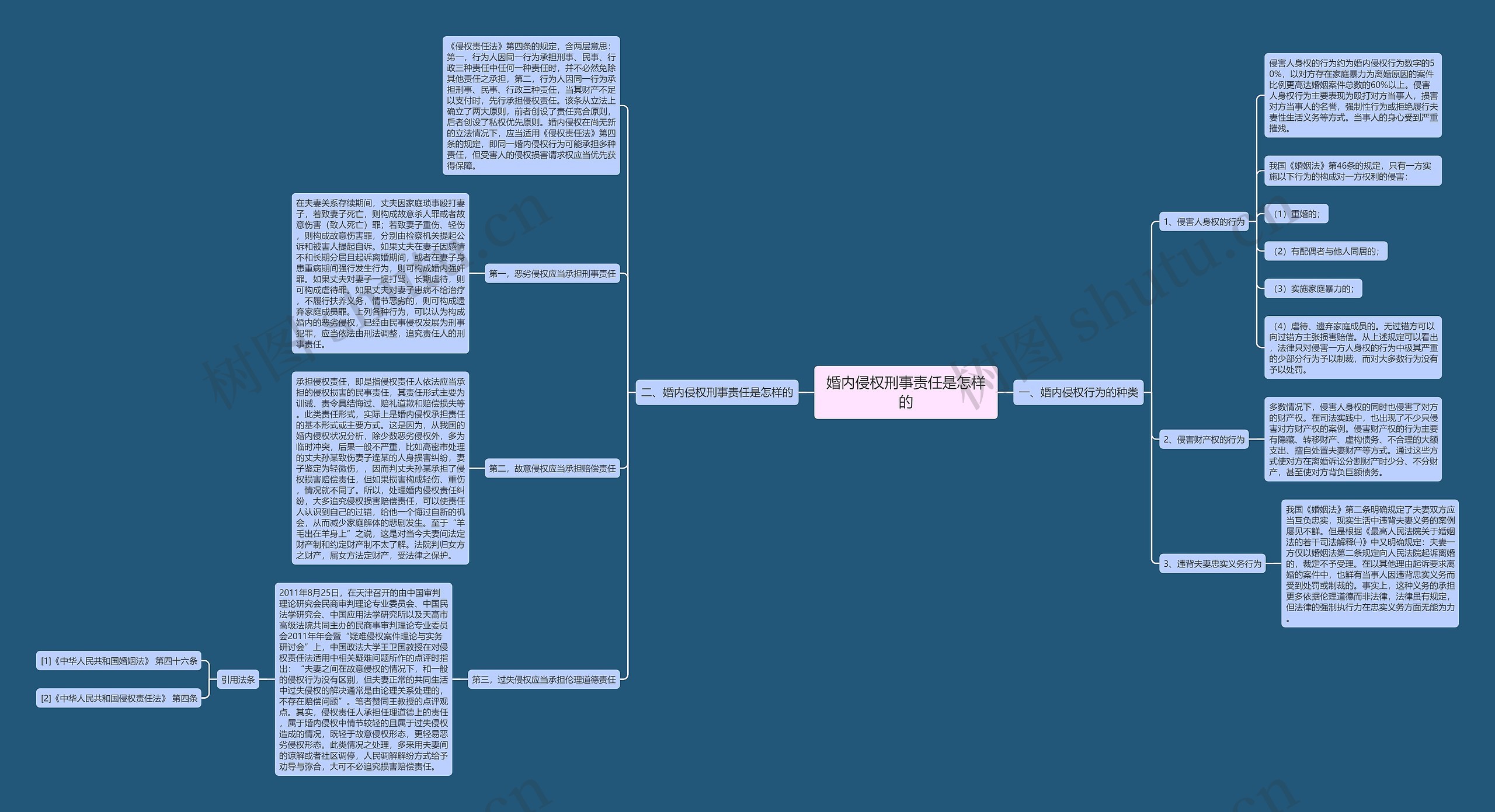 婚内侵权刑事责任是怎样的思维导图