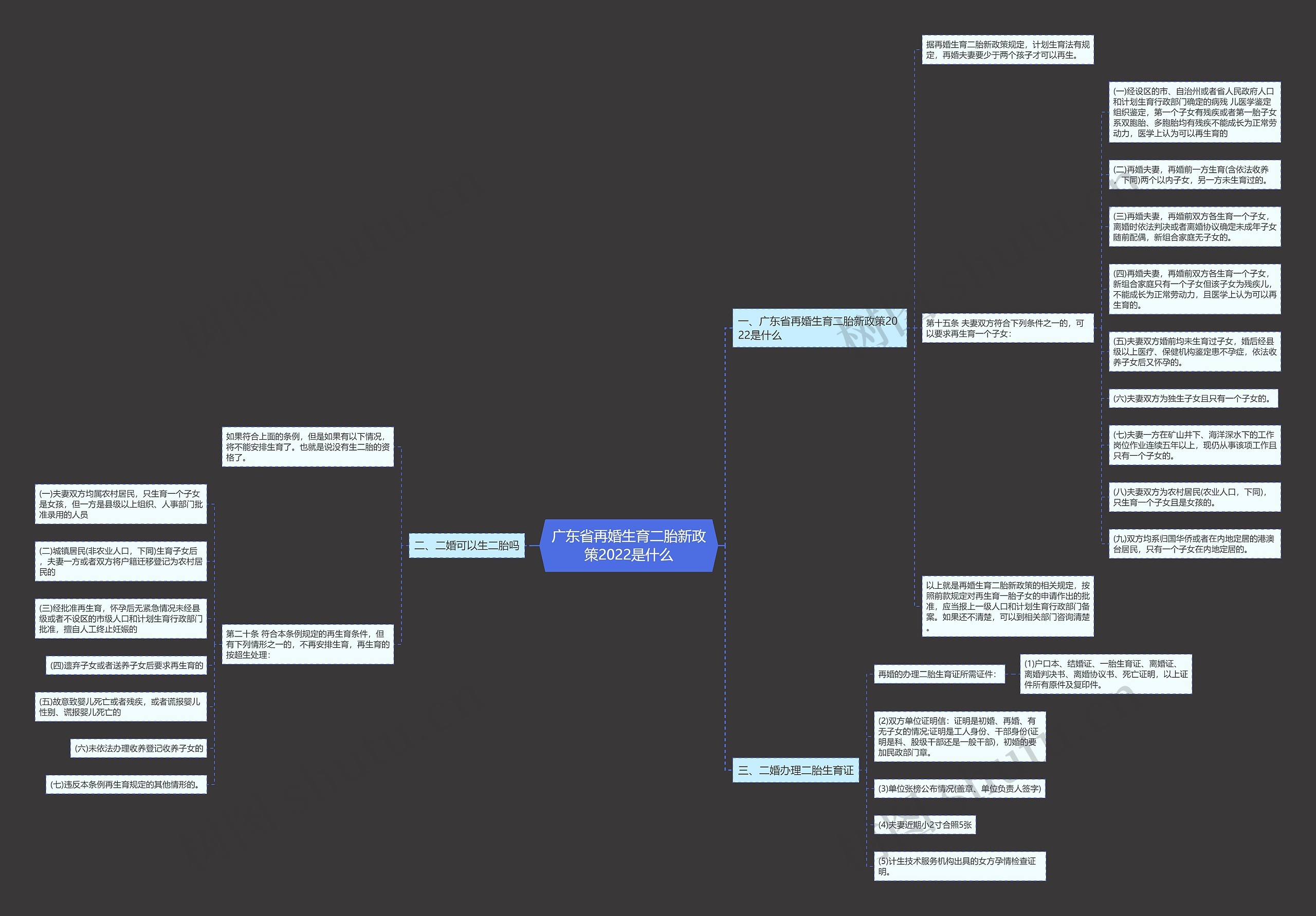 广东省再婚生育二胎新政策2022是什么思维导图