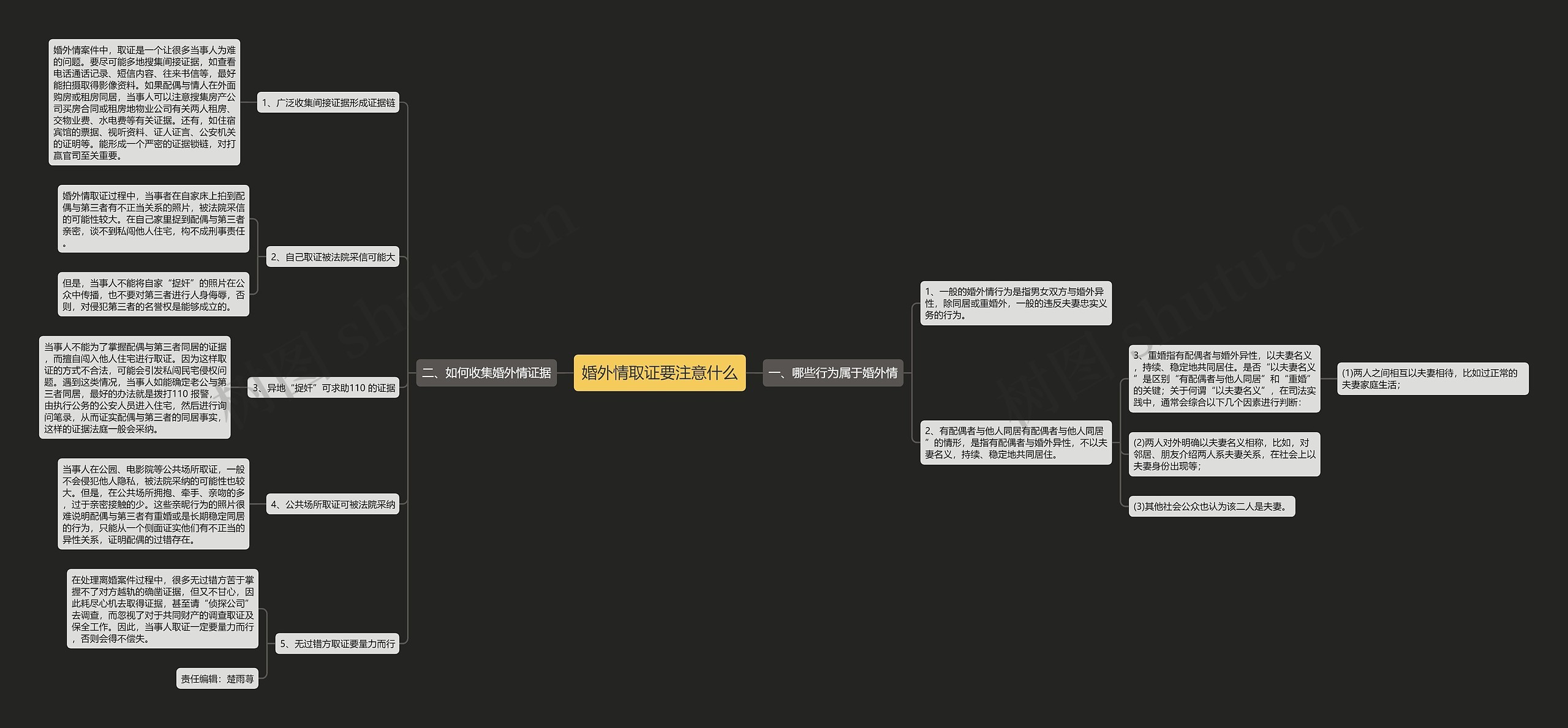 婚外情取证要注意什么思维导图