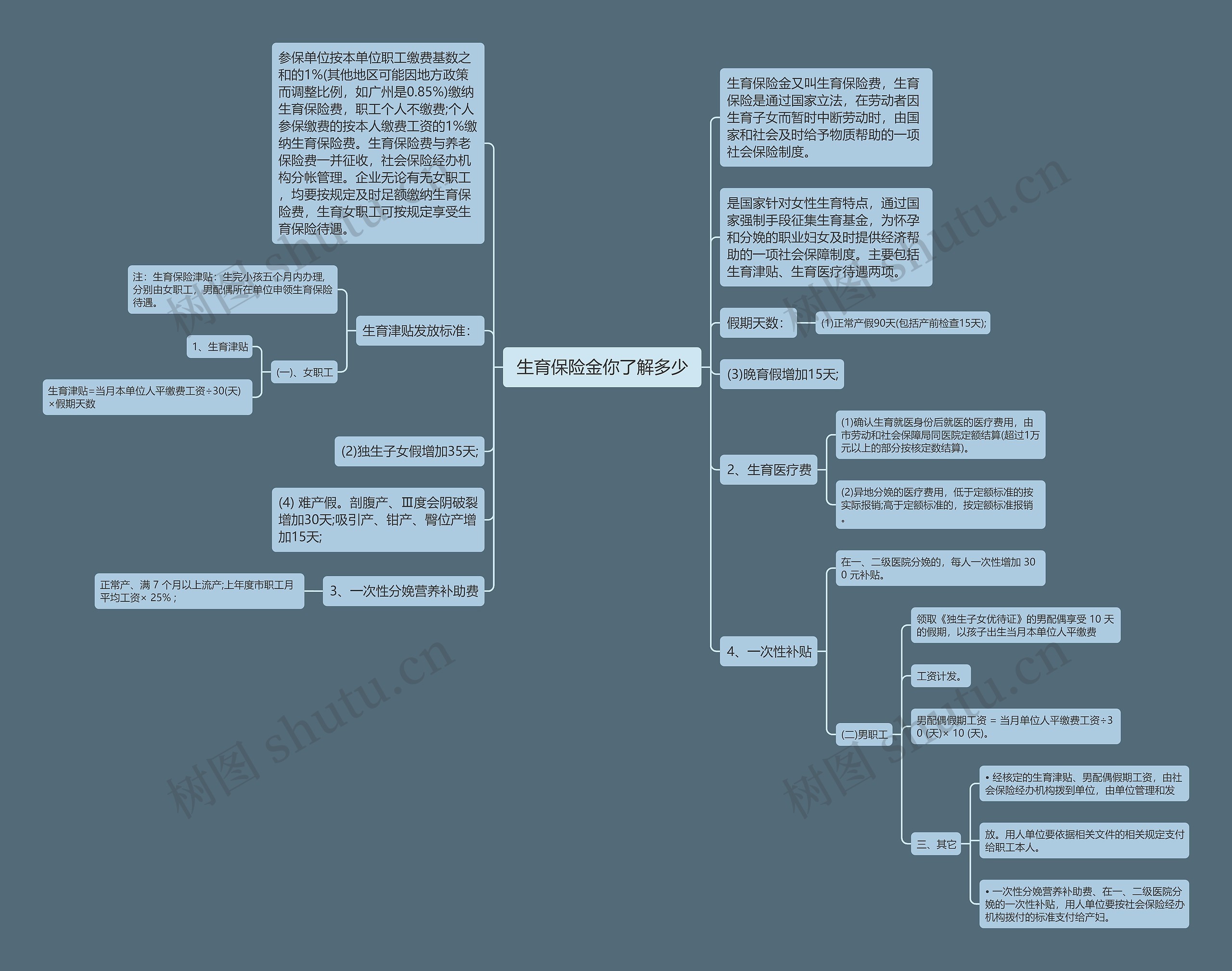  生育保险金你了解多少 思维导图