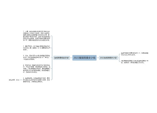 2022复婚需要多少钱