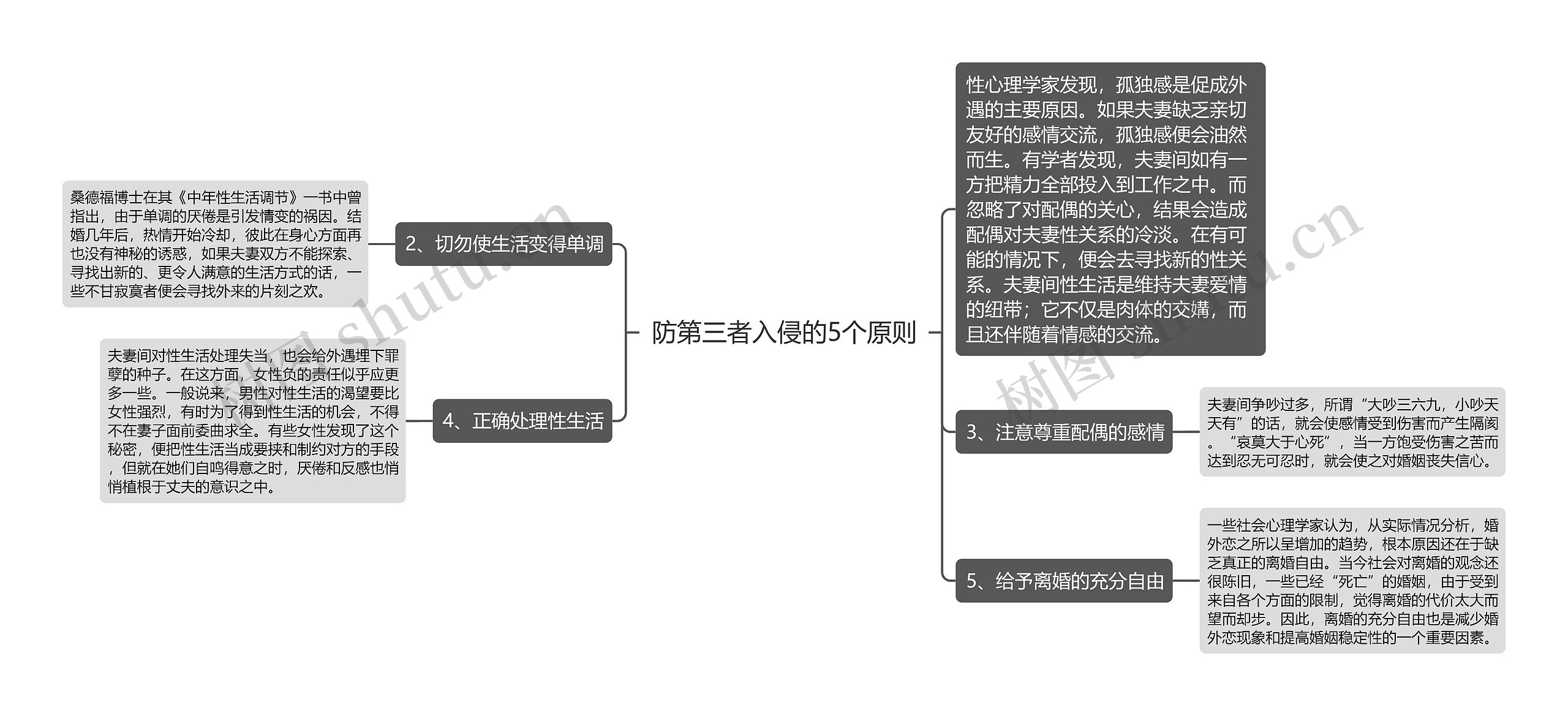 防第三者入侵的5个原则思维导图高清图 防第三者入侵的5个原则思维导图