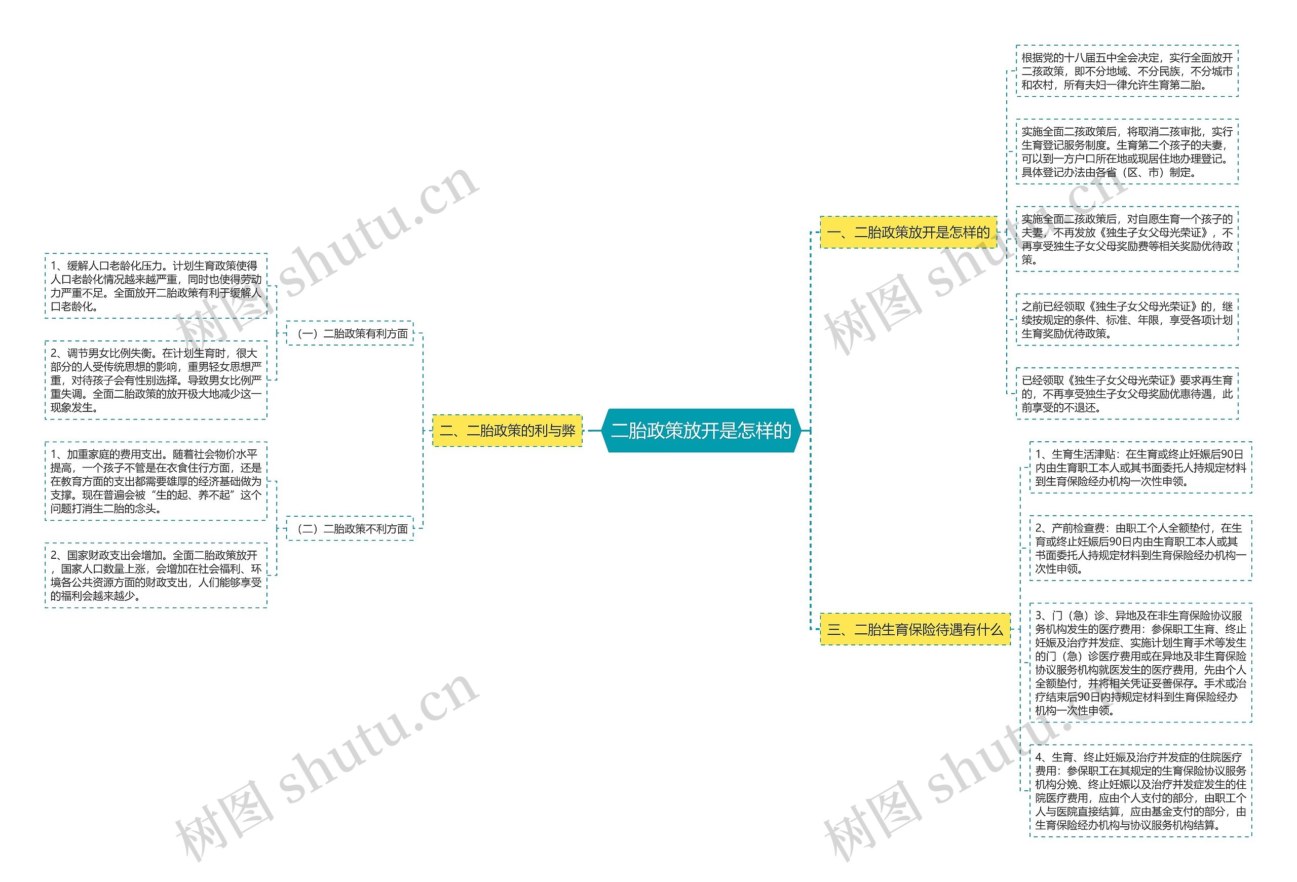 二胎政策放开是怎样的思维导图