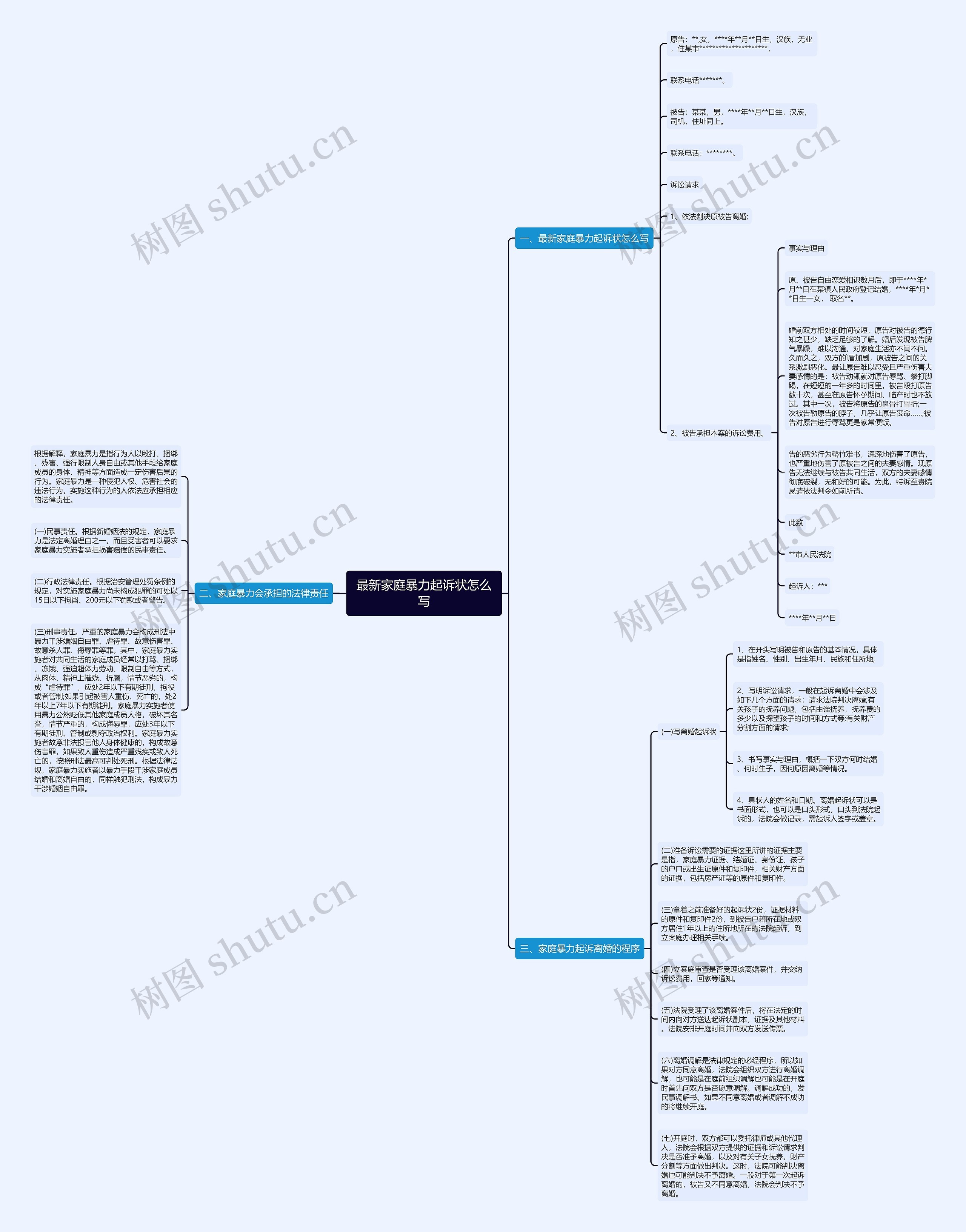 最新家庭暴力起诉状怎么写思维导图
