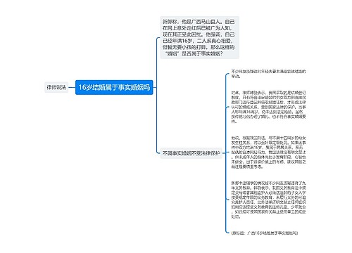 16岁结婚属于事实婚姻吗