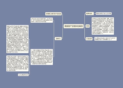 离婚房产分割纠纷案例