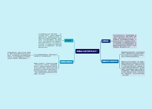 离婚协议能否附带条件？