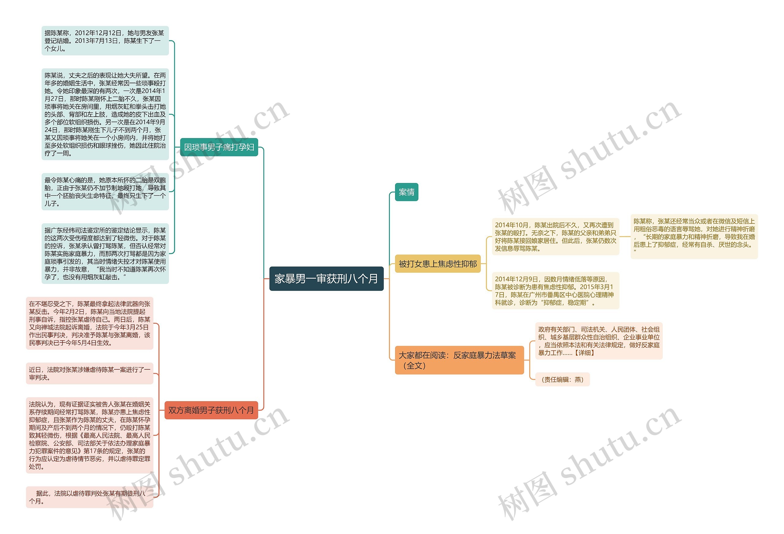 家暴男一审获刑八个月思维导图