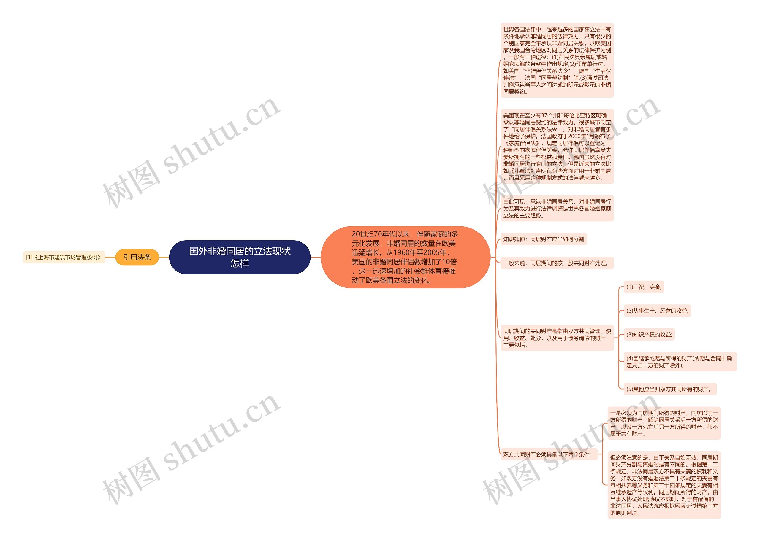 国外非婚同居的立法现状怎样思维导图